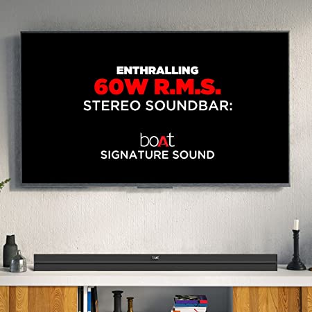 boAt Aavante Bar 1300, 2.0CH, 60W, Soundbar with 2.0 Channel Surround Sound