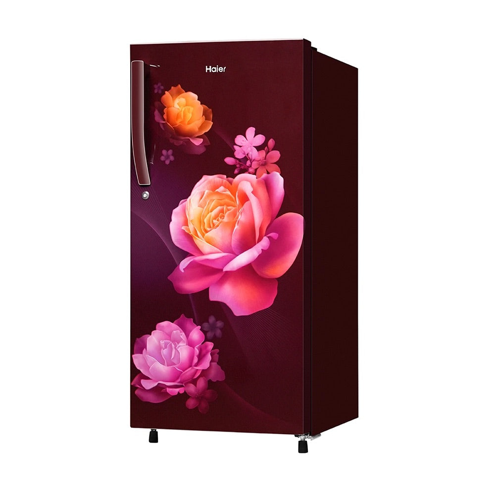 Haier 190L 1 Star Single Door Refrigerator (Red Noisettes, HRD-2101SRN-P)
