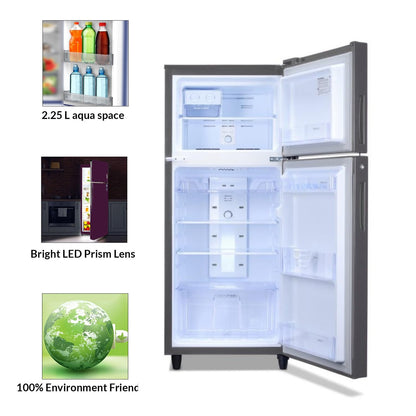 Godrej 233L 2 Star Double Door Refrigerator (Steel Glow, ALPHA 270B RI ST GL)