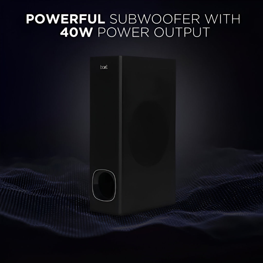 boAt Aavante 1200, 2.1CH, 80W, 5.25" Wired Subwoofer, High Fidelity Stereo Sound