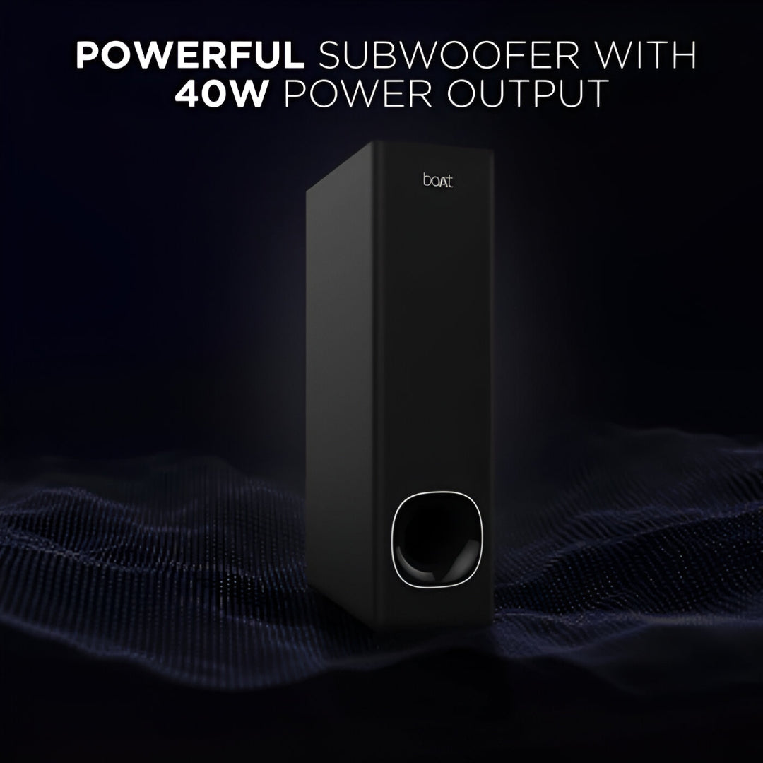 boAt Aavante 1200, 2.1CH, 80W, 5.25" Wired Subwoofer, High Fidelity Stereo Sound